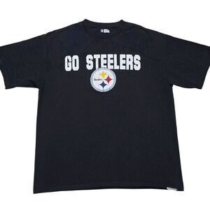 Pittsburgh Steelers NFL Team Apparel Mens XL Go Steelers T Shirt‎ Black Cotton